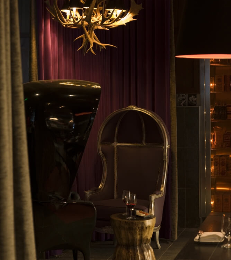 Best Upholstery Projects by Philippe Starck. Reading Corner at Beverly Hills Hotel.